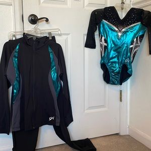 Gk gymnastics leotard and warm ups